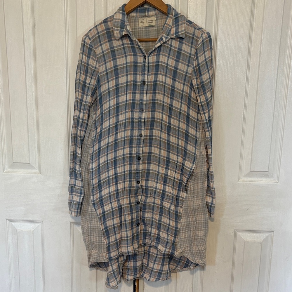 Saturday Sunday Anthropology Plaid Button-Down Shirt for Women